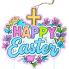 25" Happy Easter Metal Yard Stake - Florals