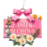 20" Easter Blessings Metal Hanging Sign