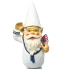 12" Resin Garden Gnome - Navy