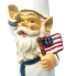 12" Resin Garden Gnome - Navy