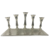 Aluminum Metal 5 Candle Candelabra w/ Plate