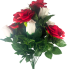 21" Rose & Bud Bush - Red & White