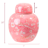 10" Pink & White Chinoiserie Ginger Jar w/ Lid