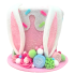 7" Candy and Sprinkles Pink Bunny Top Hat