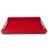 16" Red Snakeskin Serving Tray with Handles