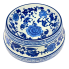 3.5" Blue & White Chinoiserie Porcelain Animal Food/ Water Bowl