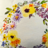 18" Stitched Floral Wreath Indoor Pillow