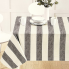 52" x 90" Grey, Blue & White Stripe Tablecloth