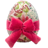 7.5" Pink & Green Fabric Easter Egg - Floral Bud