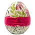 7.5" Pink & Green Fabric Easter Egg - Floral Bud