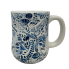 16 oz. Navy & White Ceramic Floral Mug