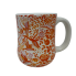 16 oz.  Orange Hummingbird Ceramic Floral Mug