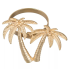 Golden Twin Palm Trees Napkin Rings - Set of 4