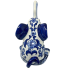 8.5" Blue & White Chinoiserie Porcelain Elephant