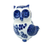 4.5" Blue & White Chinoiserie Porcelain Owl