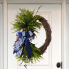 30" Blue Willow Bead Grass Wreath