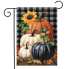 Fall Checkered Pumpkins Garden Flag