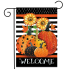 Pumpkin & Stripes Garden Flag