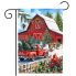 Red Barn Christmas Garden Flag