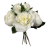 13" Mixed Rose Bouquet- White