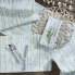 Green & White Table Runner- Cara Stripe