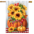 Sunflowers in Pumpkin House Flag