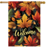 Autumn Color Leaves House Flag