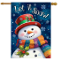 Friendly Winter Snowman House Flag