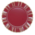 13" Rnd Burgundy Charger with Scalloped Gold Border