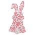 15" Pink Floral Rabbit Hanging Sign