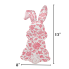 15" Pink Floral Rabbit Hanging Sign