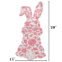 29" Pink Floral Rabbit Hanging Sign