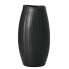 9" Modern Black Ribbed Vase