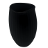 9" Modern Black Ribbed Vase