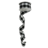 1.5" x 10yd Black & White Buffalo Plaid Wire Ribbon