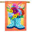 Floral Rain Boots Applique House Flag