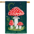 Welcome Friends Mushroom House Flag