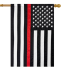 Thin Red Line Embroidered Large Flag