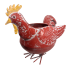 Red Tin Rooster Planter
