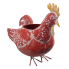 Red Tin Rooster Planter