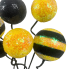 17" Black & Yellow Stripe & Solid Glitter Ball Pick