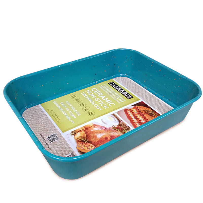CasaWare Ceramic Coated NonStick Lasagna/Roaster Pan - Blue