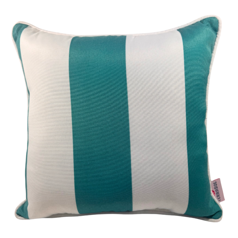 17" Awning Stripe Teal Outdoor Pillow