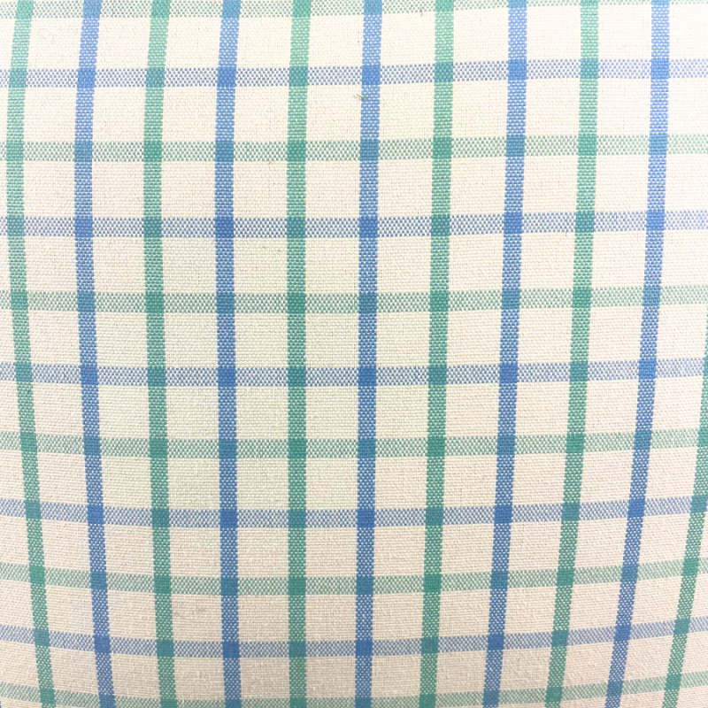 17" Blue & Sage Grid Outdoor Pillow