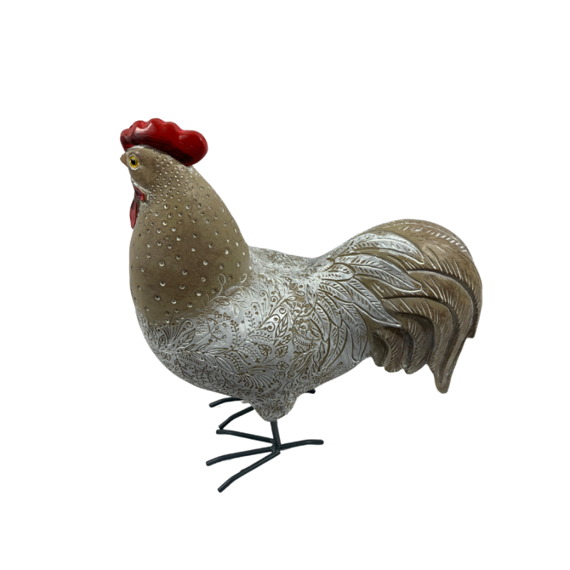 10" x 9" Ingrained Floral Hen