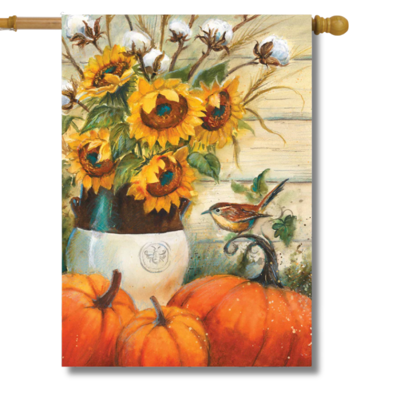 Cotton & Sunflowers Suede House Flag