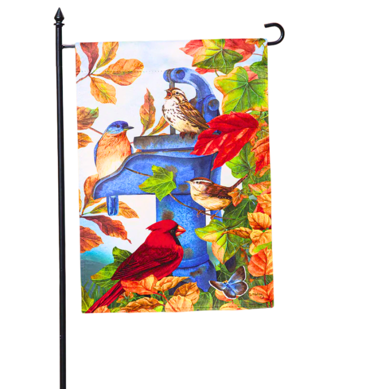 Where Birds Gather Suede Garden Flag