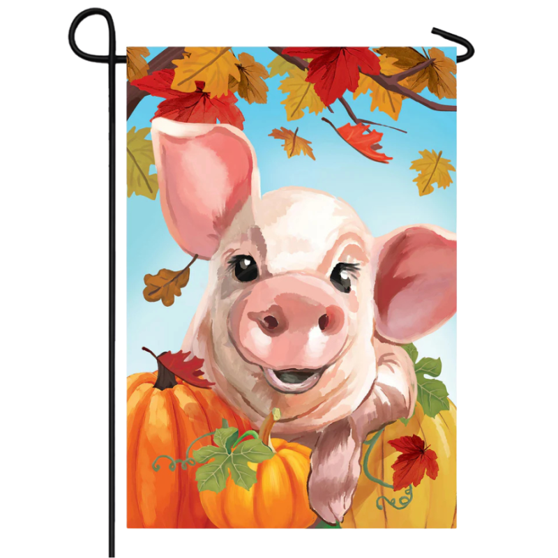 This Little Fall Piggy Suede Garden Flag