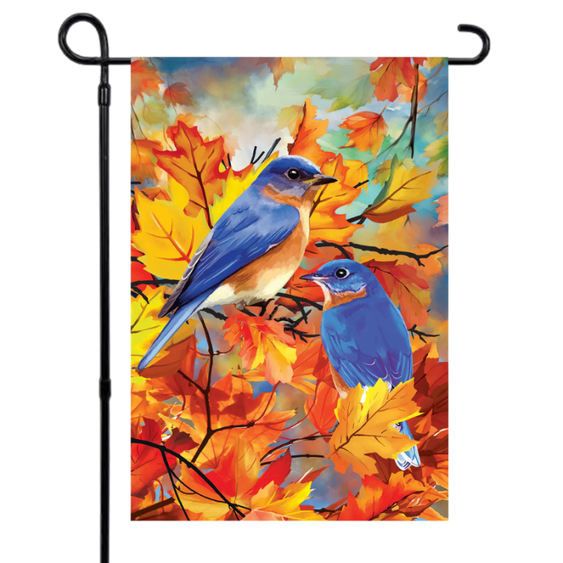 Bluebirds Among The Leaves Garden Flag