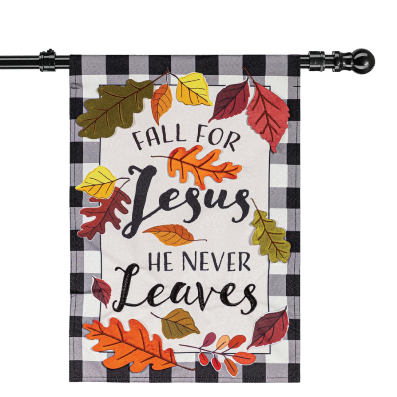 Fall for Jesus Applique House Flag